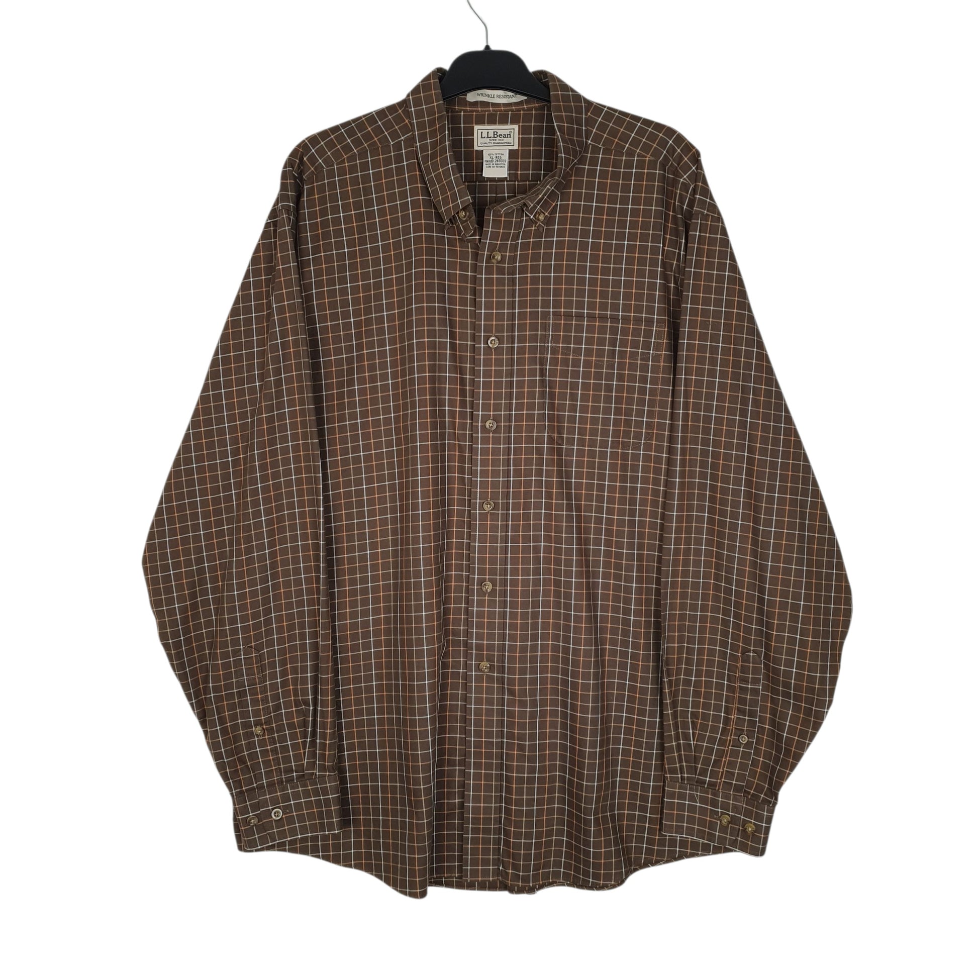 Mens Brown L.L.Bean  Long Sleeve Shirt