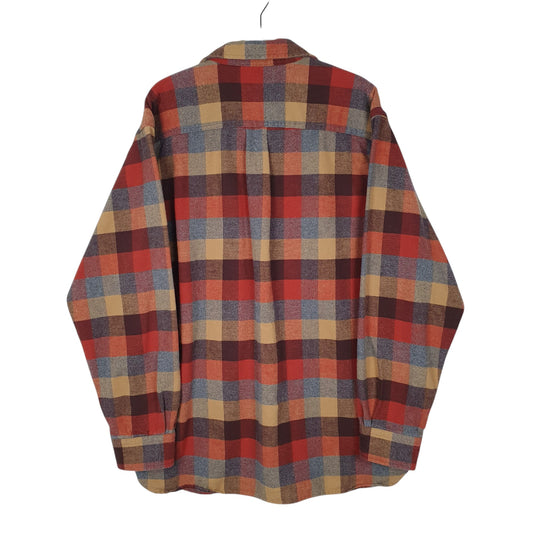Mens Red L.L.Bean Thick Chamois  Shirt