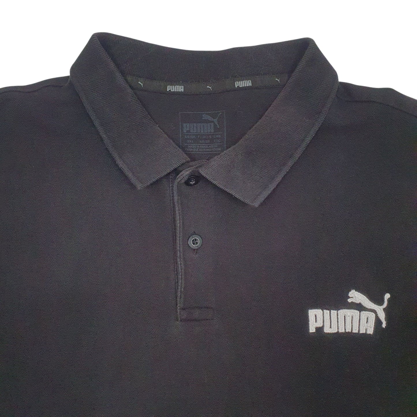 Mens Black Puma   Polo Shirt
