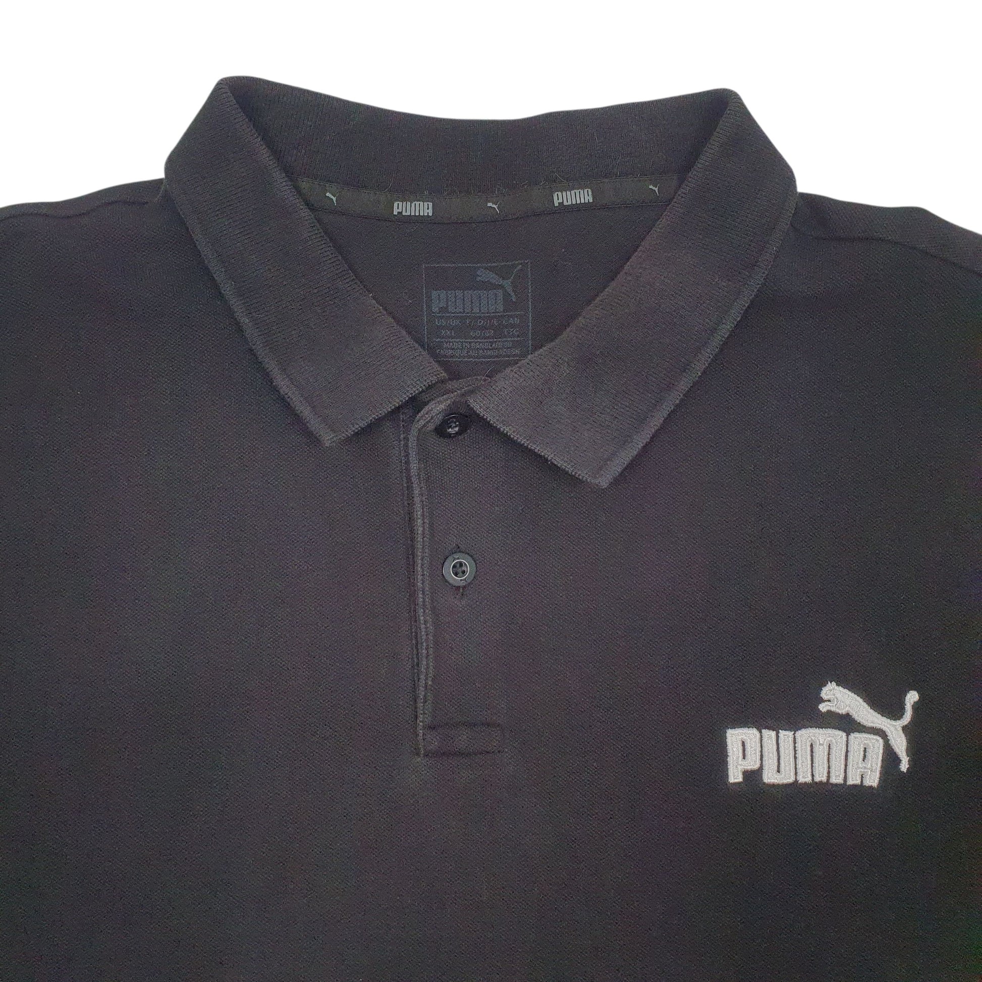 Mens Black Puma   Polo Shirt