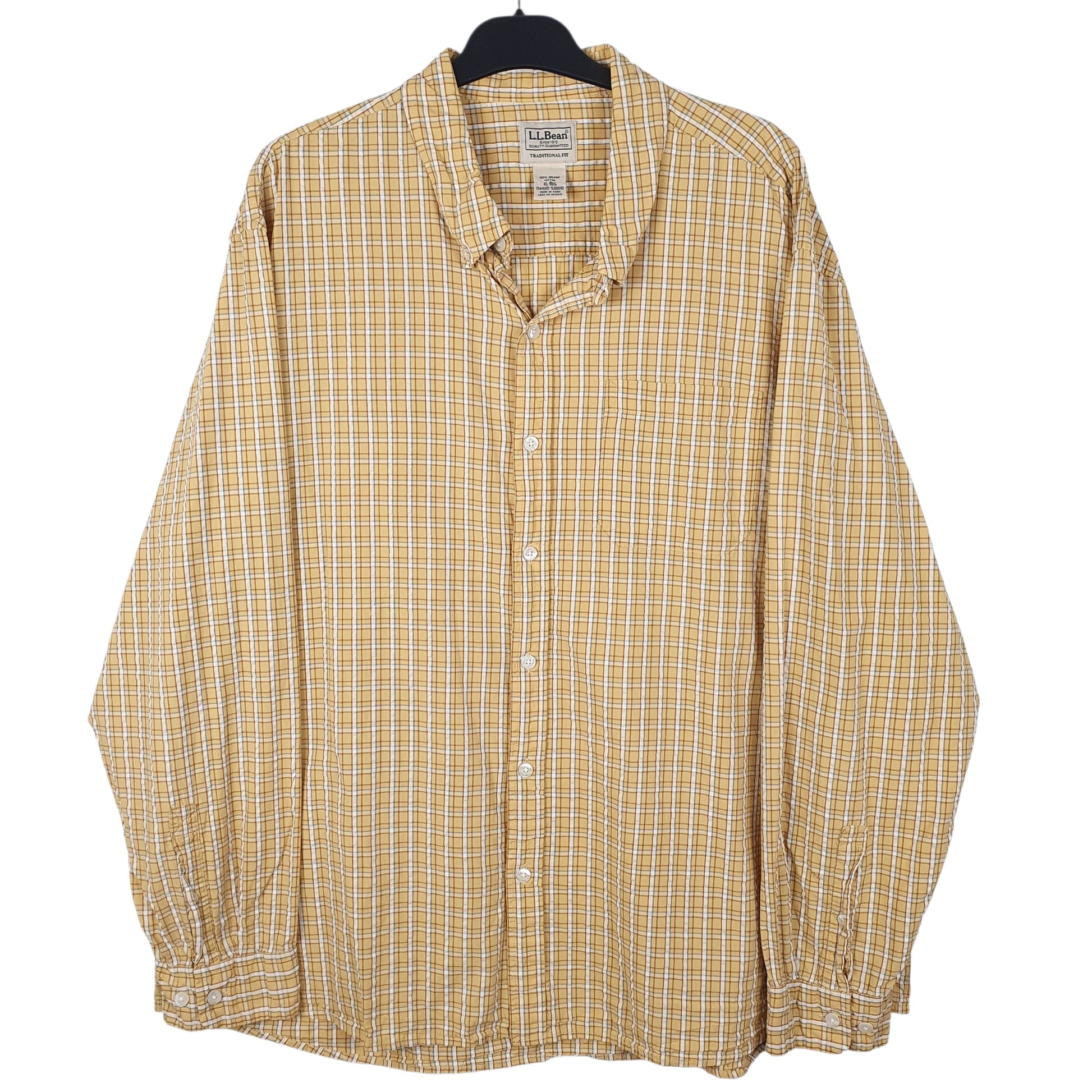 Mens Yellow L.L.Bean  Long Sleeve Shirt