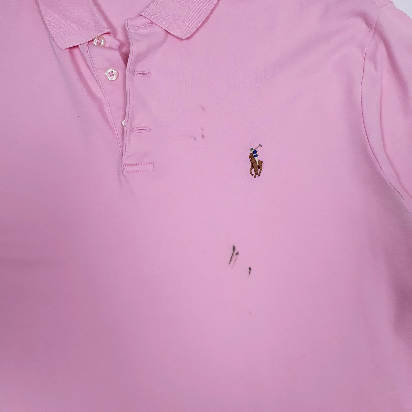 Mens Pink Polo Ralph Lauren Custom Slim Fit  Polo Shirt