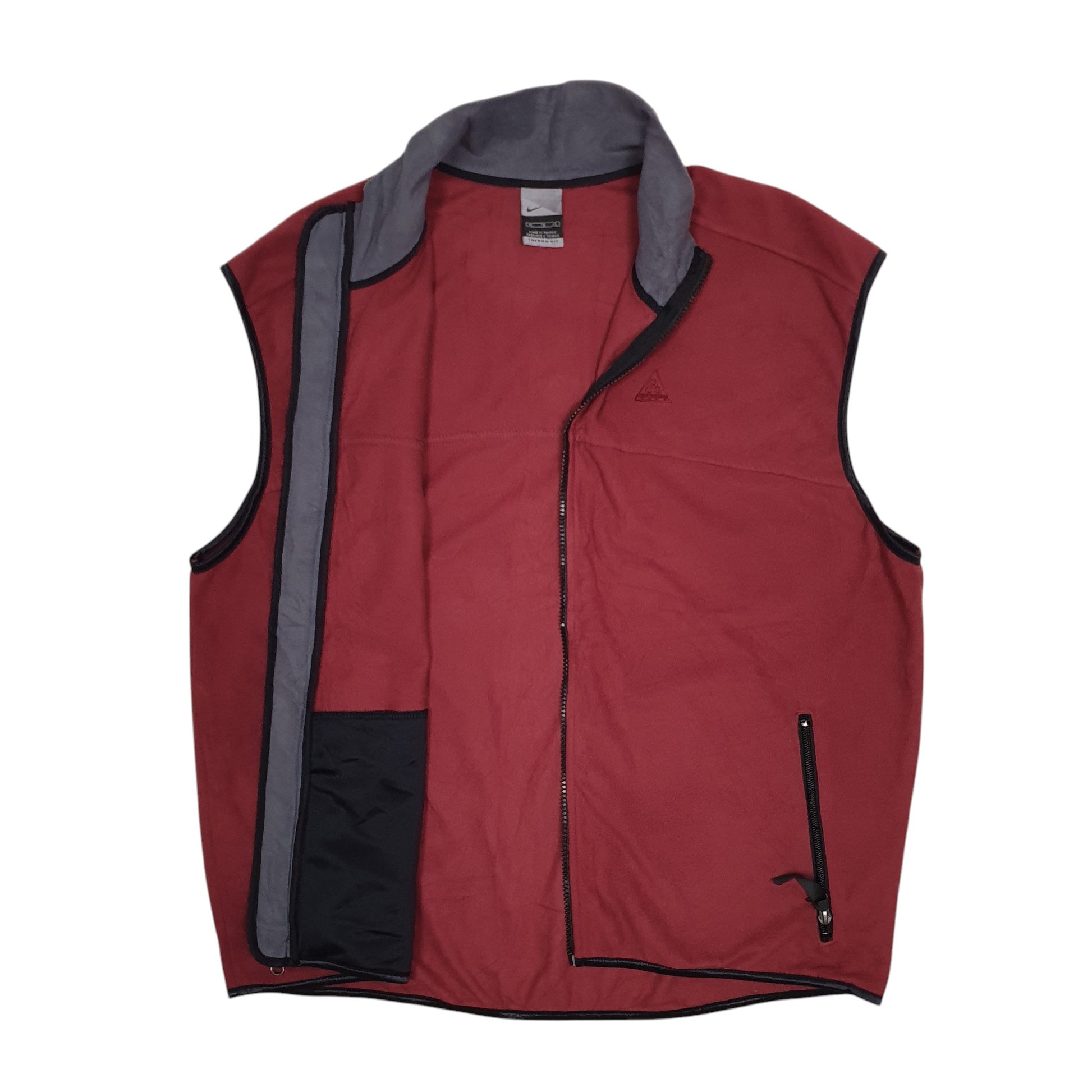 Mens Burgundy Nike ACG Therma Fit Vintage 00s Gilet Jumper