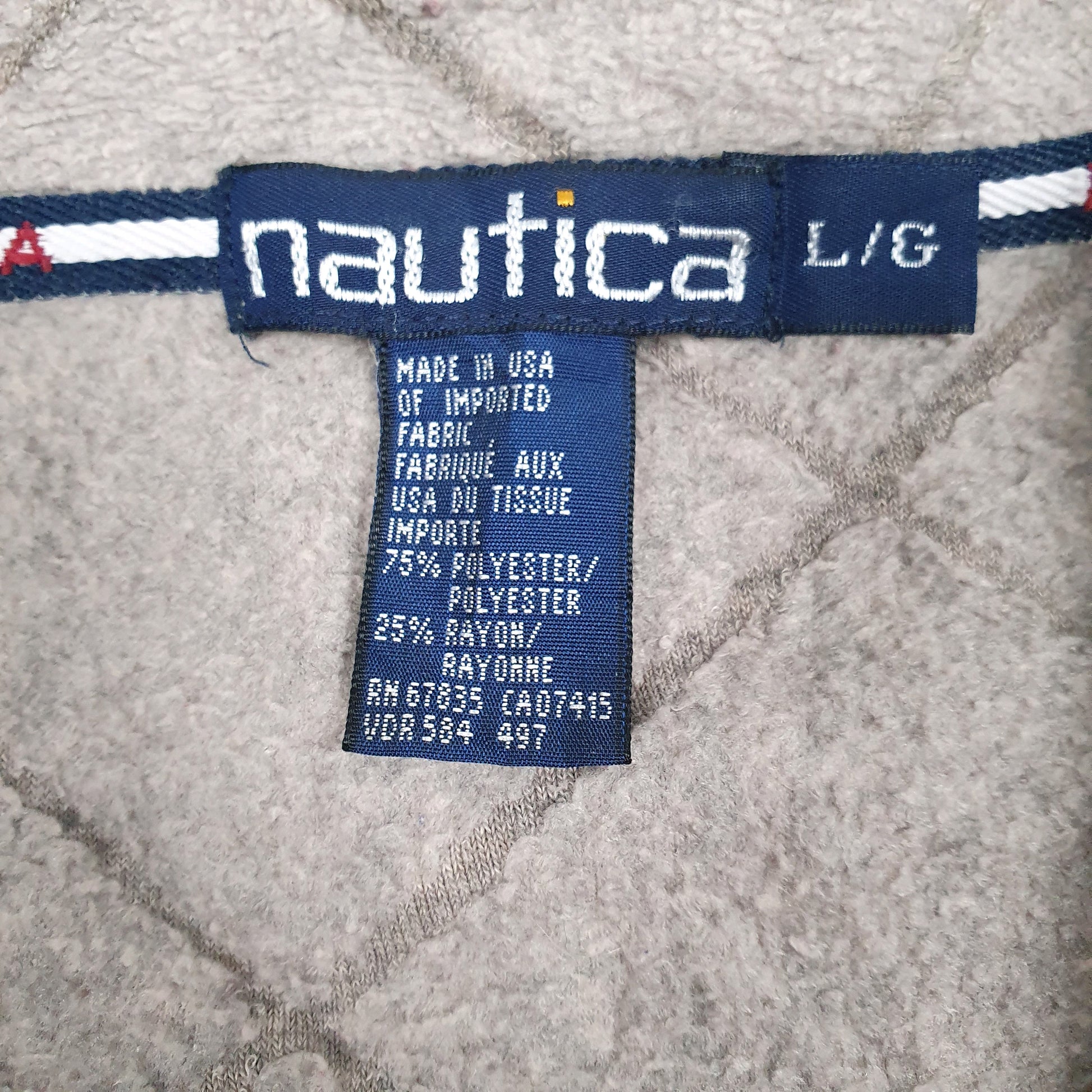 Mens Grey Nautica Vintage 90s Made In USA Quarter Zip Jumper