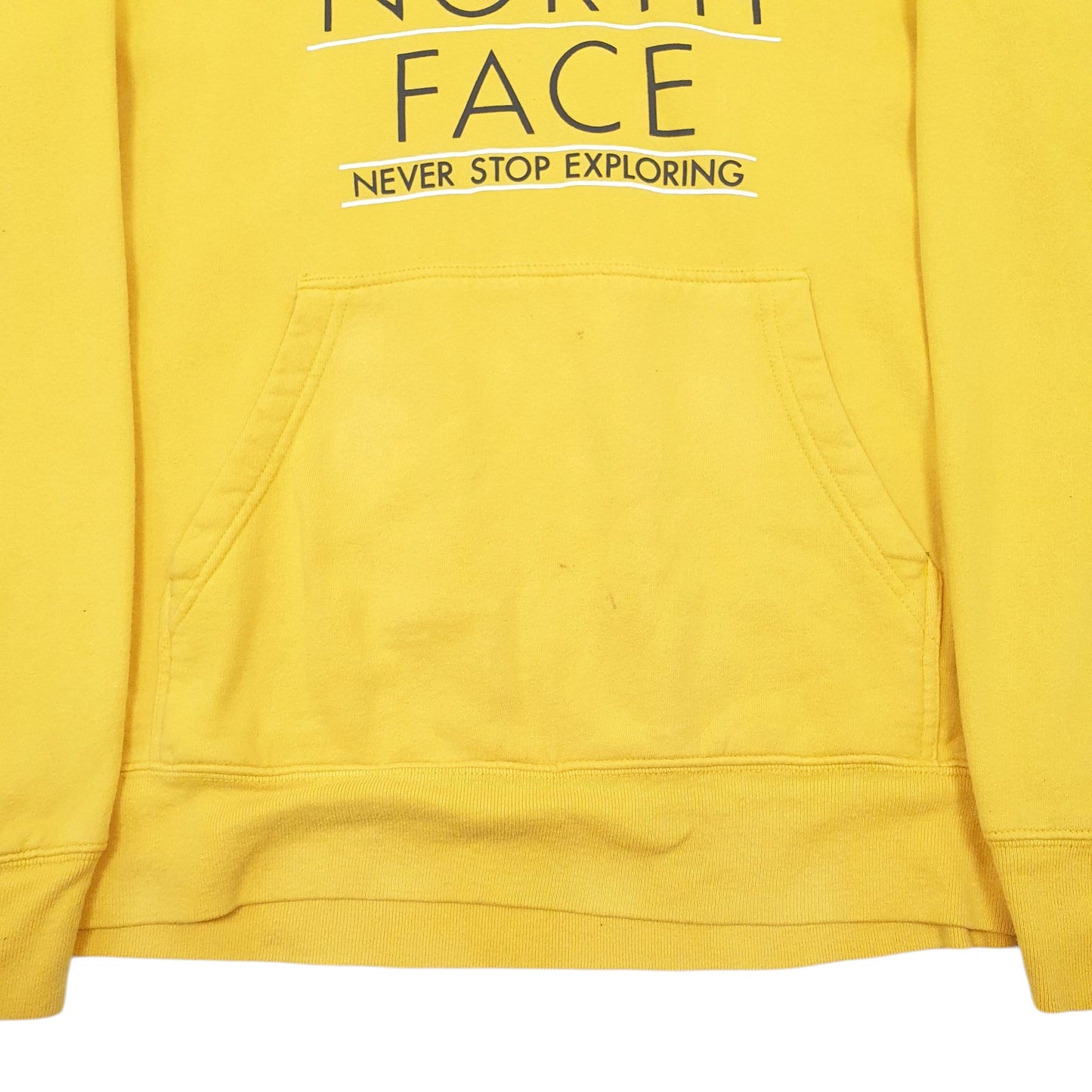 Mens Yellow The North Face Spellout Hoodie Jumper