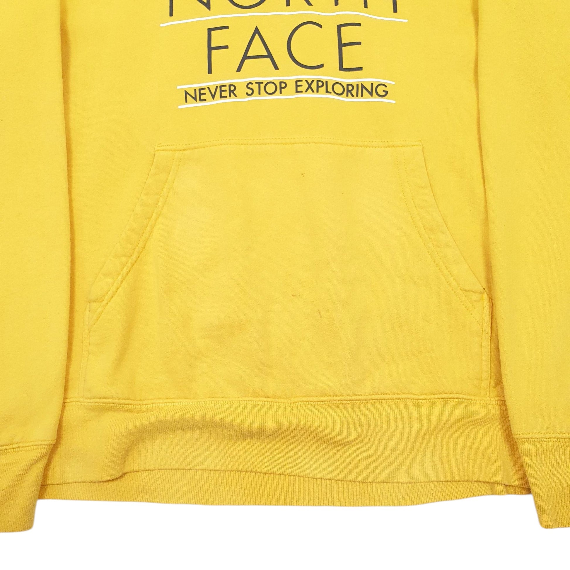 Mens Yellow The North Face Spellout Hoodie Jumper