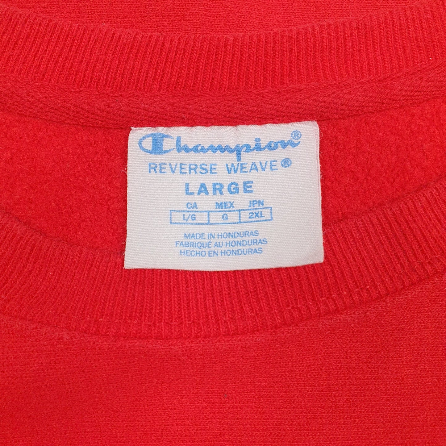 Mens Red Champion Reverse Weave Crewneck Jumper