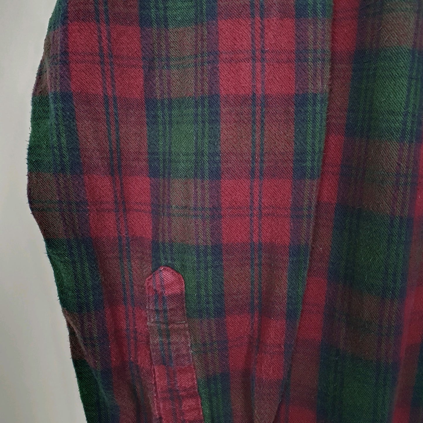 Mens Burgundy L.L.Bean Thick Flannel Plaid  Shirt