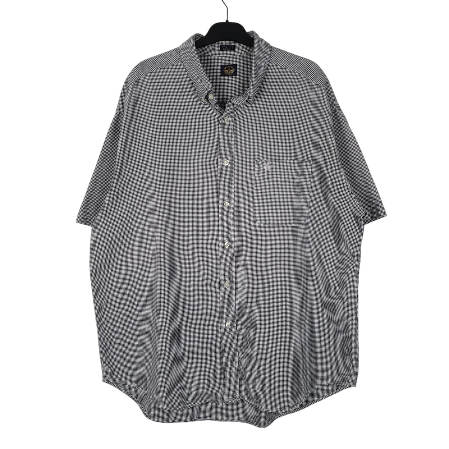 Mens Grey Dockers Houndstooth Short Sleeve Shirt