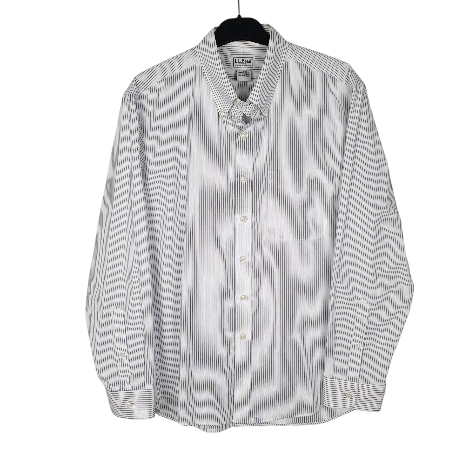Mens White L.L.Bean  Long Sleeve Shirt