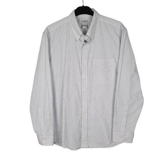 Mens White L.L.Bean  Long Sleeve Shirt