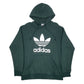 Womens Green Adidas Spellout Hoodie Jumper