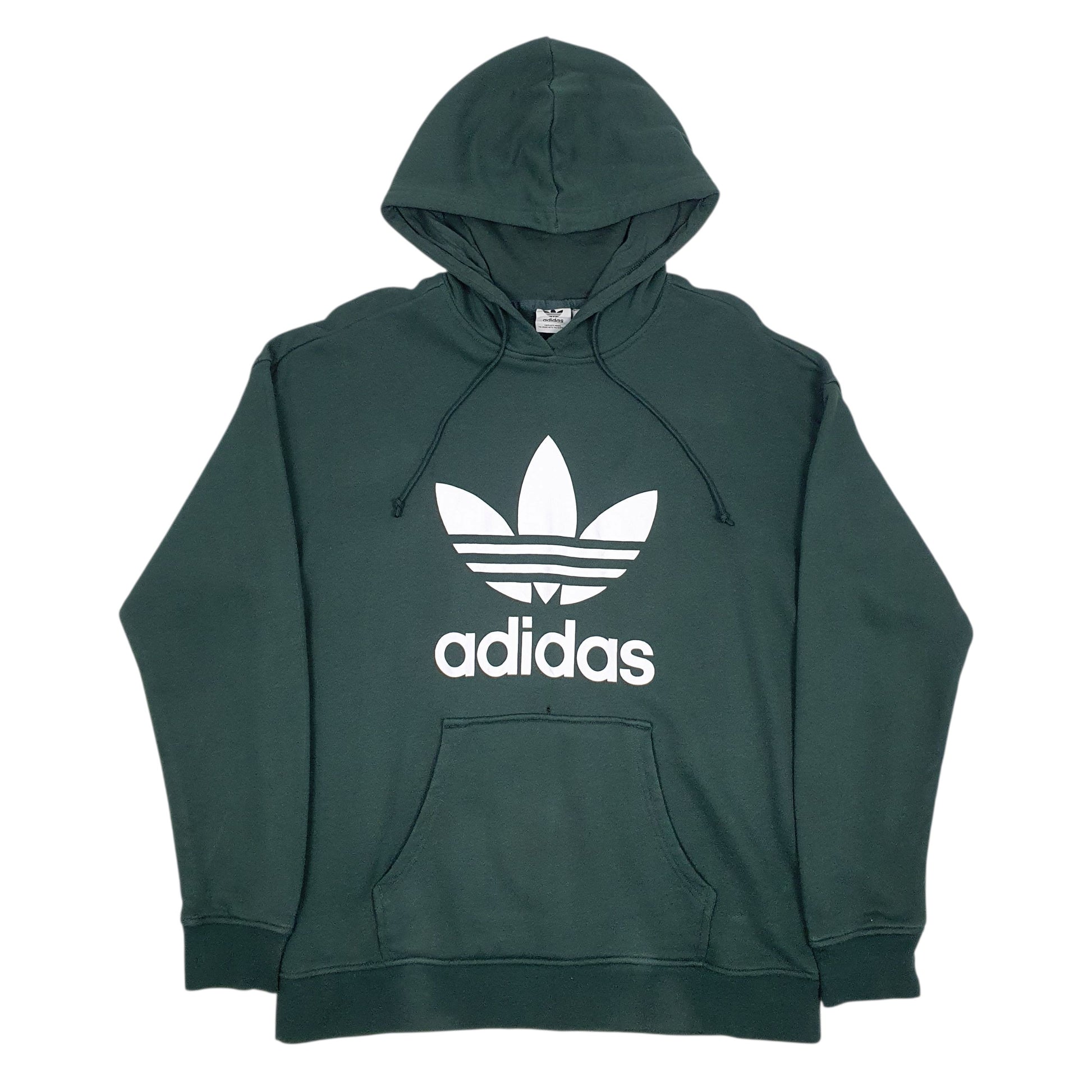 Womens Green Adidas Spellout Hoodie Jumper