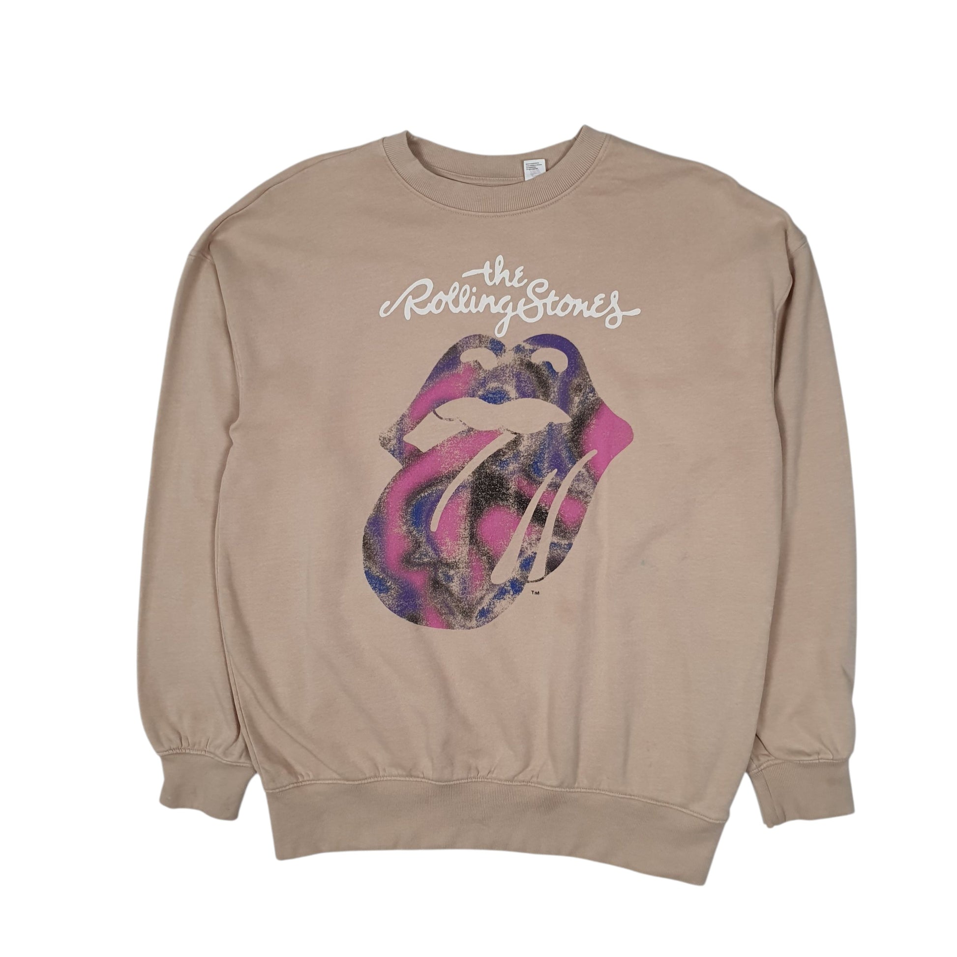 Mens Beige H&M Rolling Stones Crewneck Jumper