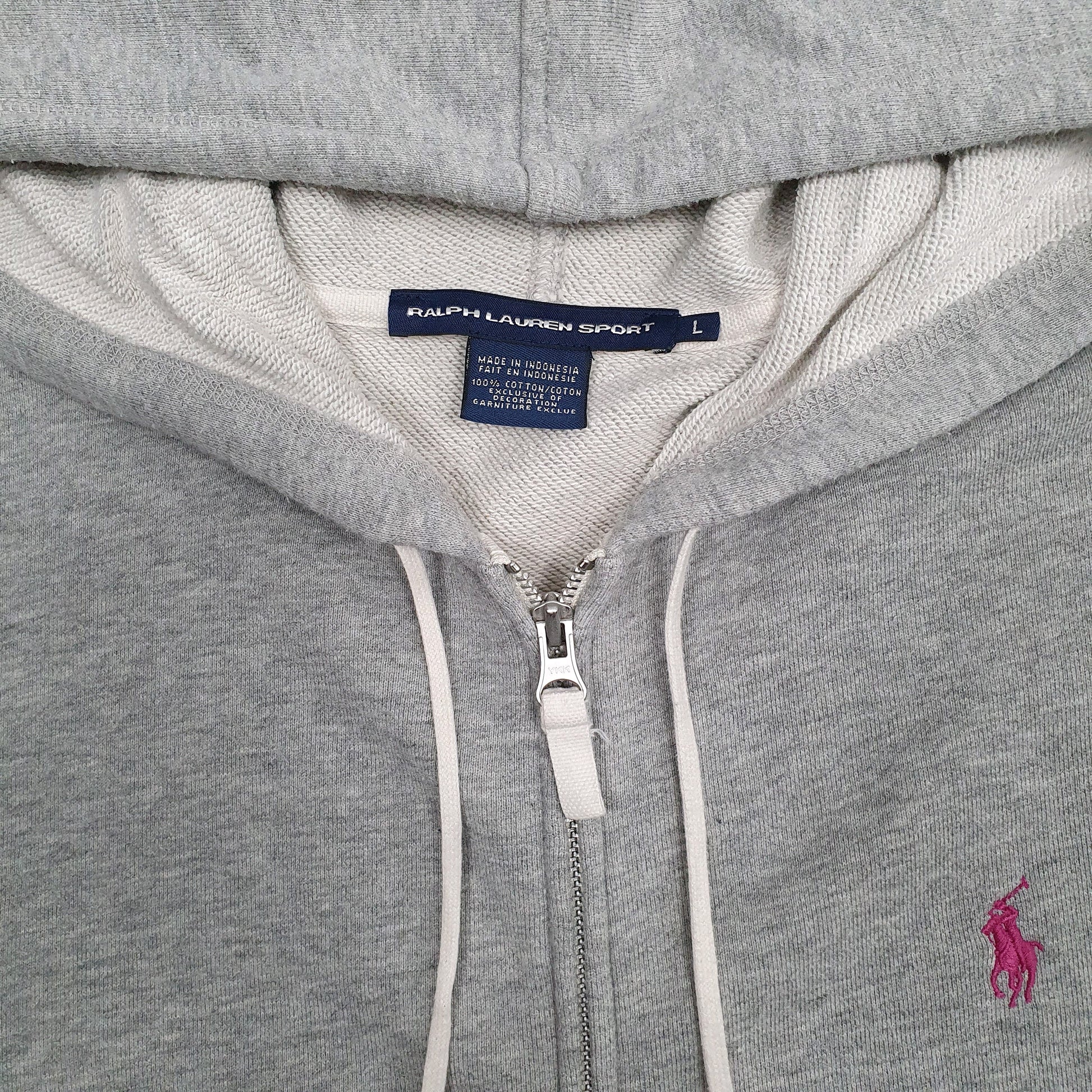 Womens Grey Ralph Lauren Hoodie Full Zip Jumper