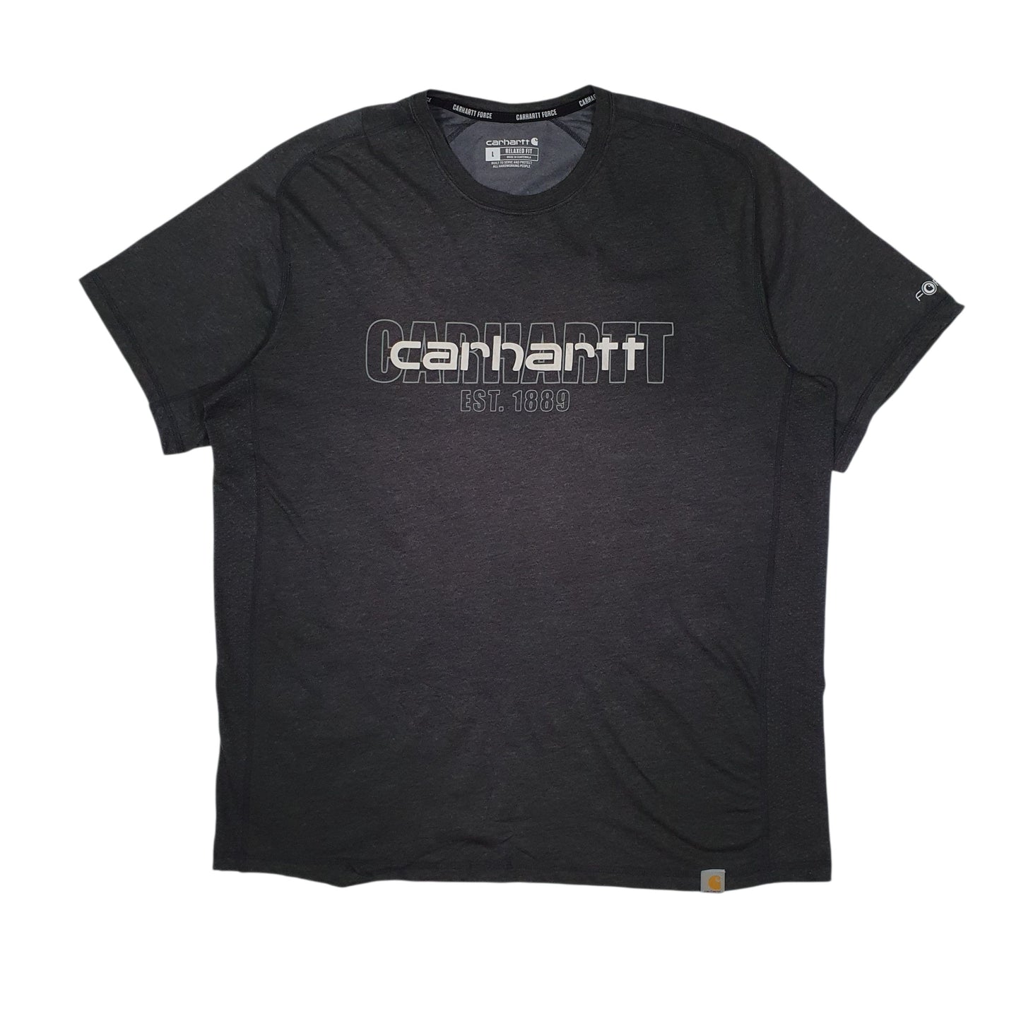 Mens Grey Carhartt Force Activewear Short Sleeve T Shirt