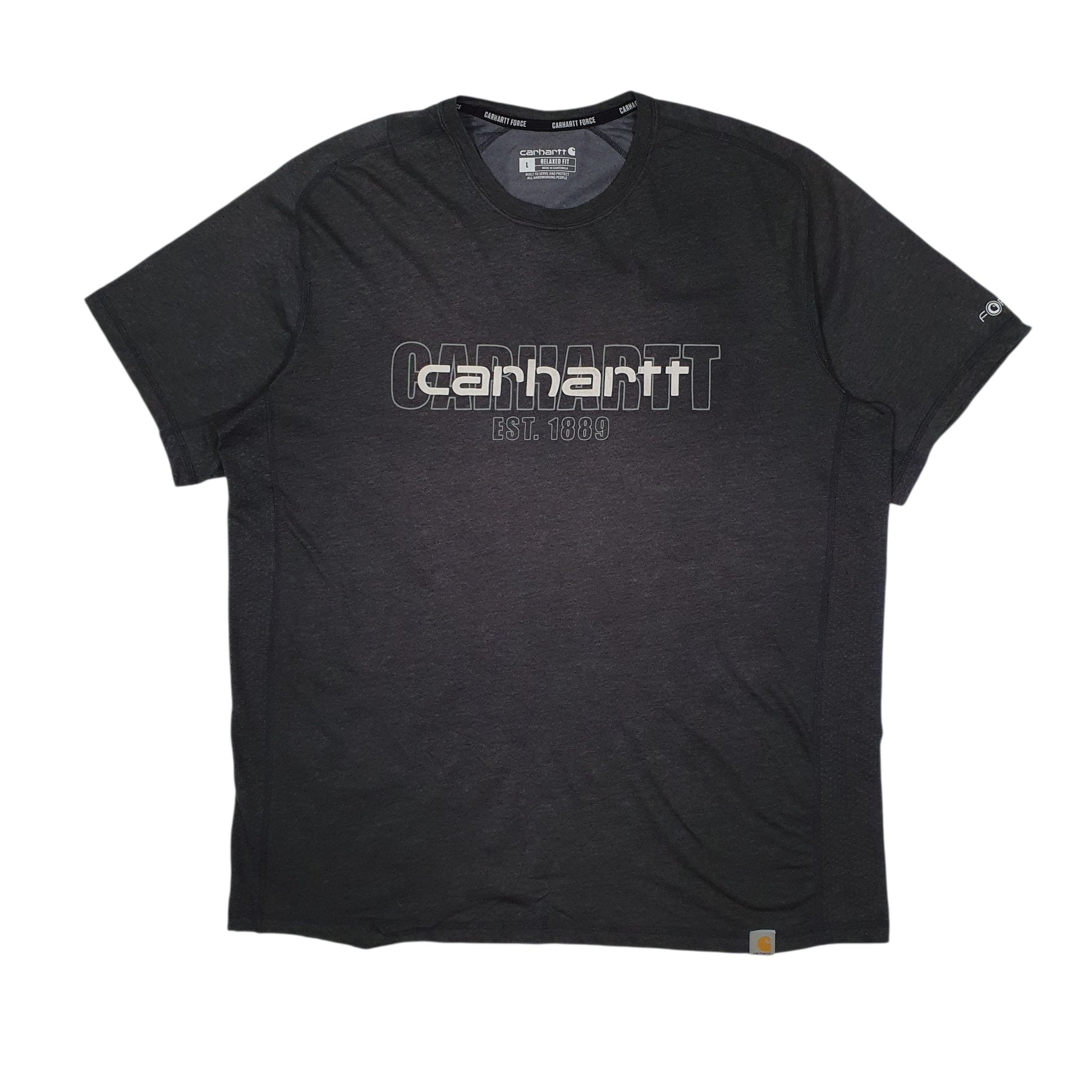 Mens Grey Carhartt Force Activewear Short Sleeve T Shirt