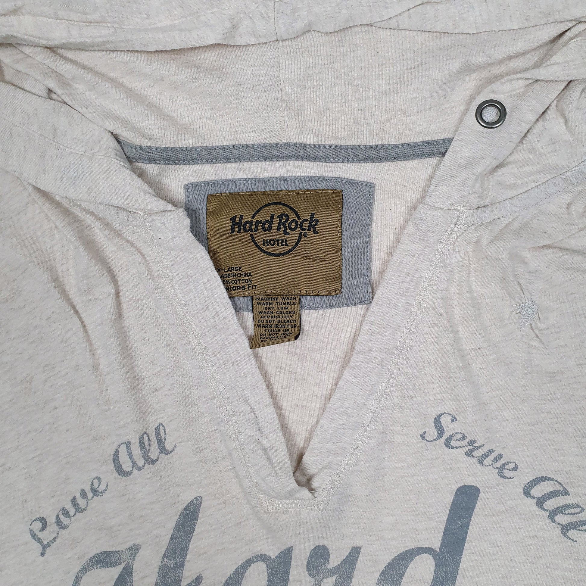 Womens Beige Hard Rock Cafe Lightweight Hoodie Jumper