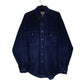 Mens Navy Wrangler Vintage 00s Chunky Corduroy Long Sleeve Shirt