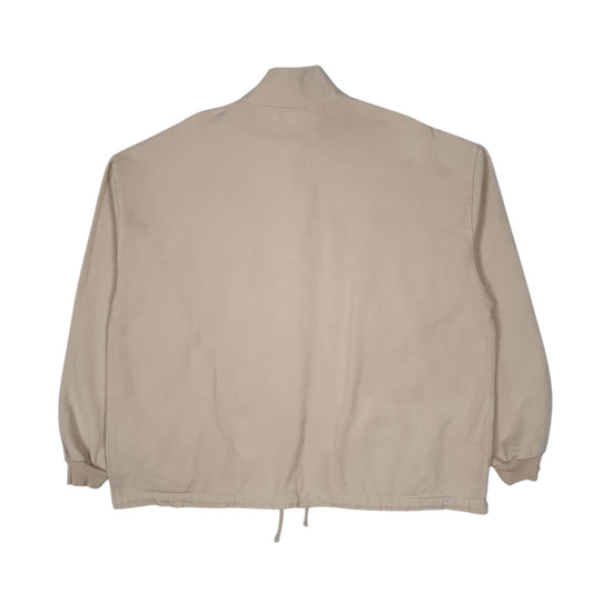 Mens Beige Wek UK Pullover Quarter Zip Smock  Coat
