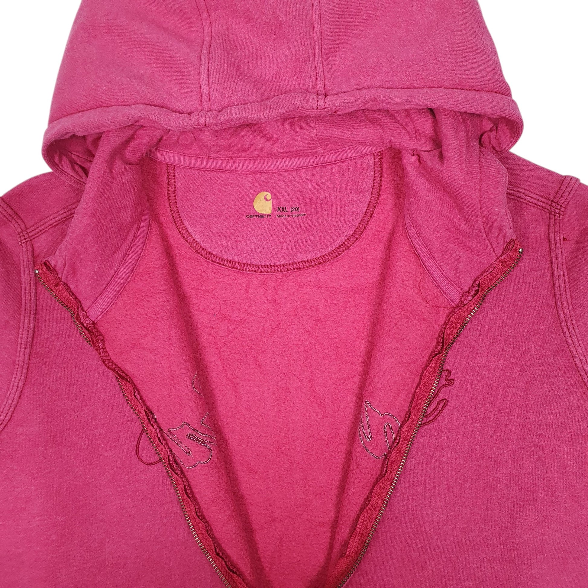 Womens Pink Carhartt Hoodie Full Zip Jumper
