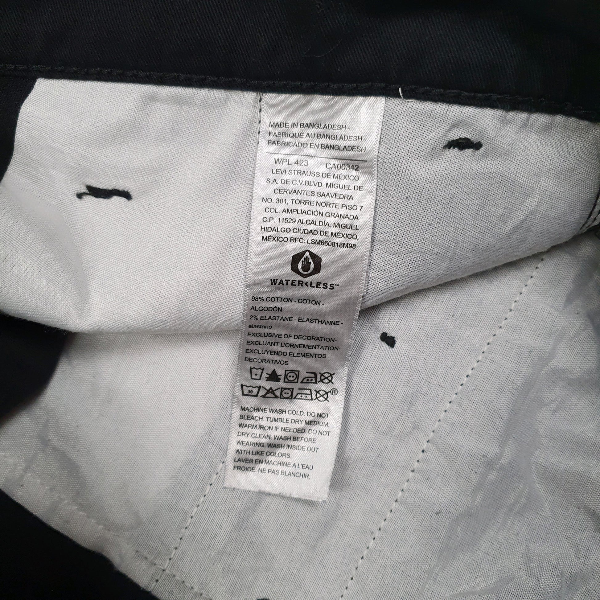 Mens Black Levis Signature Straight Leg  Trousers