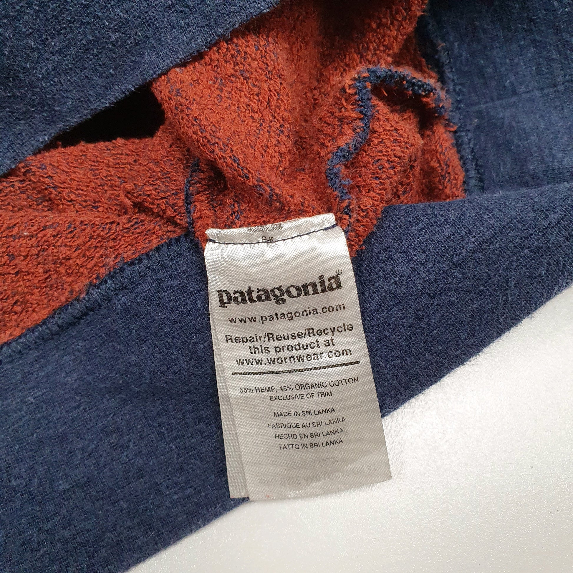 Mens Navy Patagonia Hemp Harbor Trail Hoodie Jumper