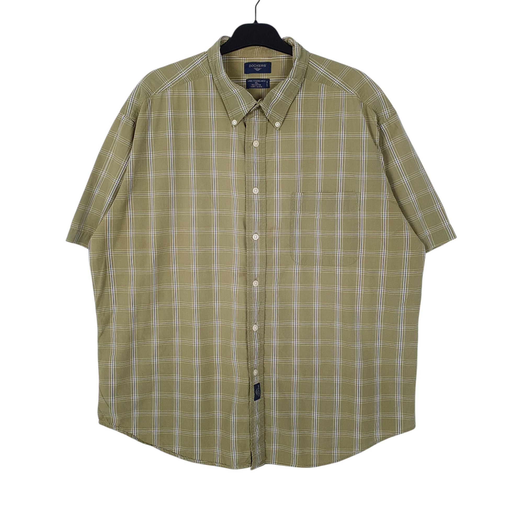 Mens Green Dockers  Short Sleeve Shirt