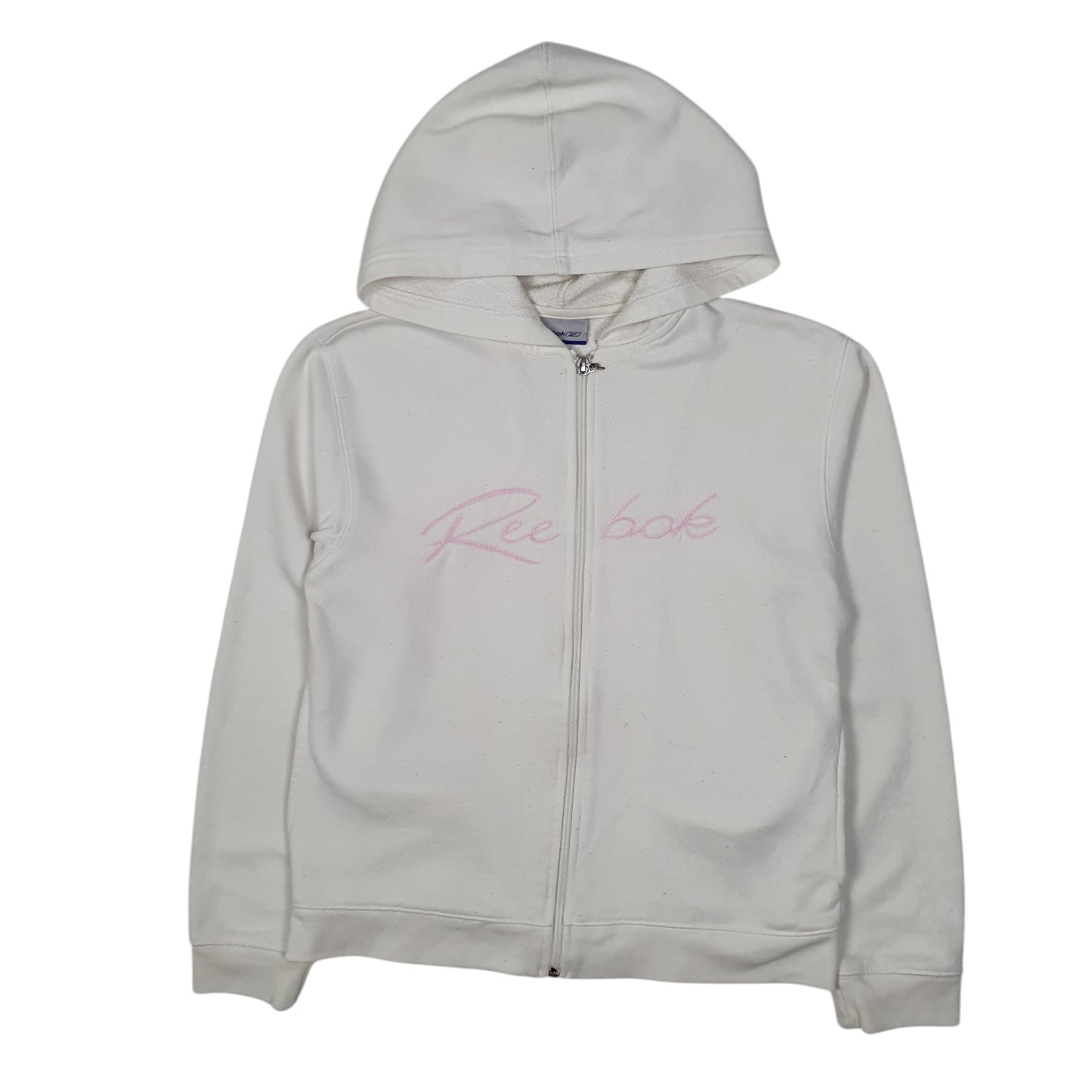 Womens White Reebok Hoodie Full Zip Jumper