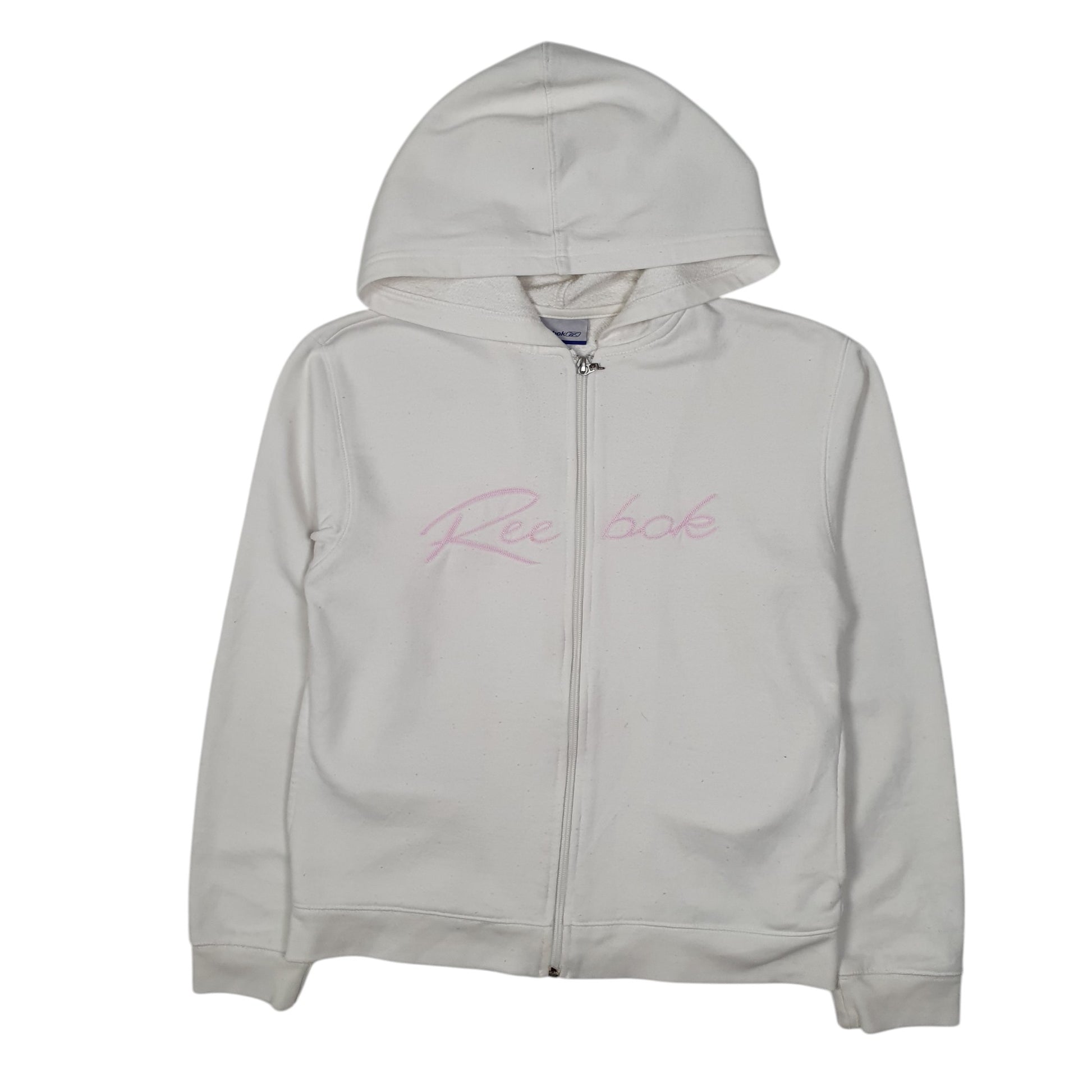 Womens White Reebok Hoodie Full Zip Jumper