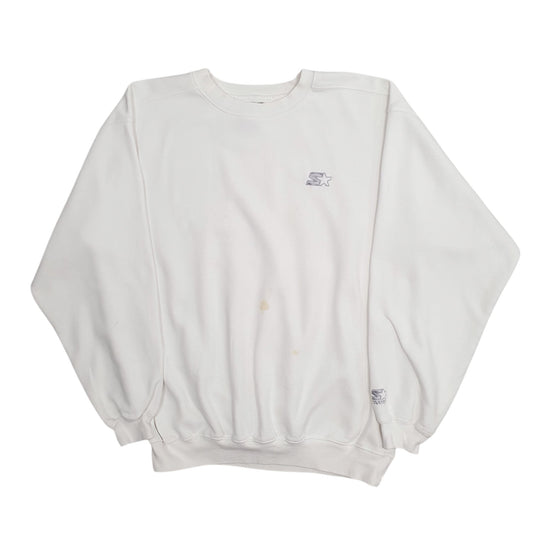 Mens White Starter  Crewneck Jumper