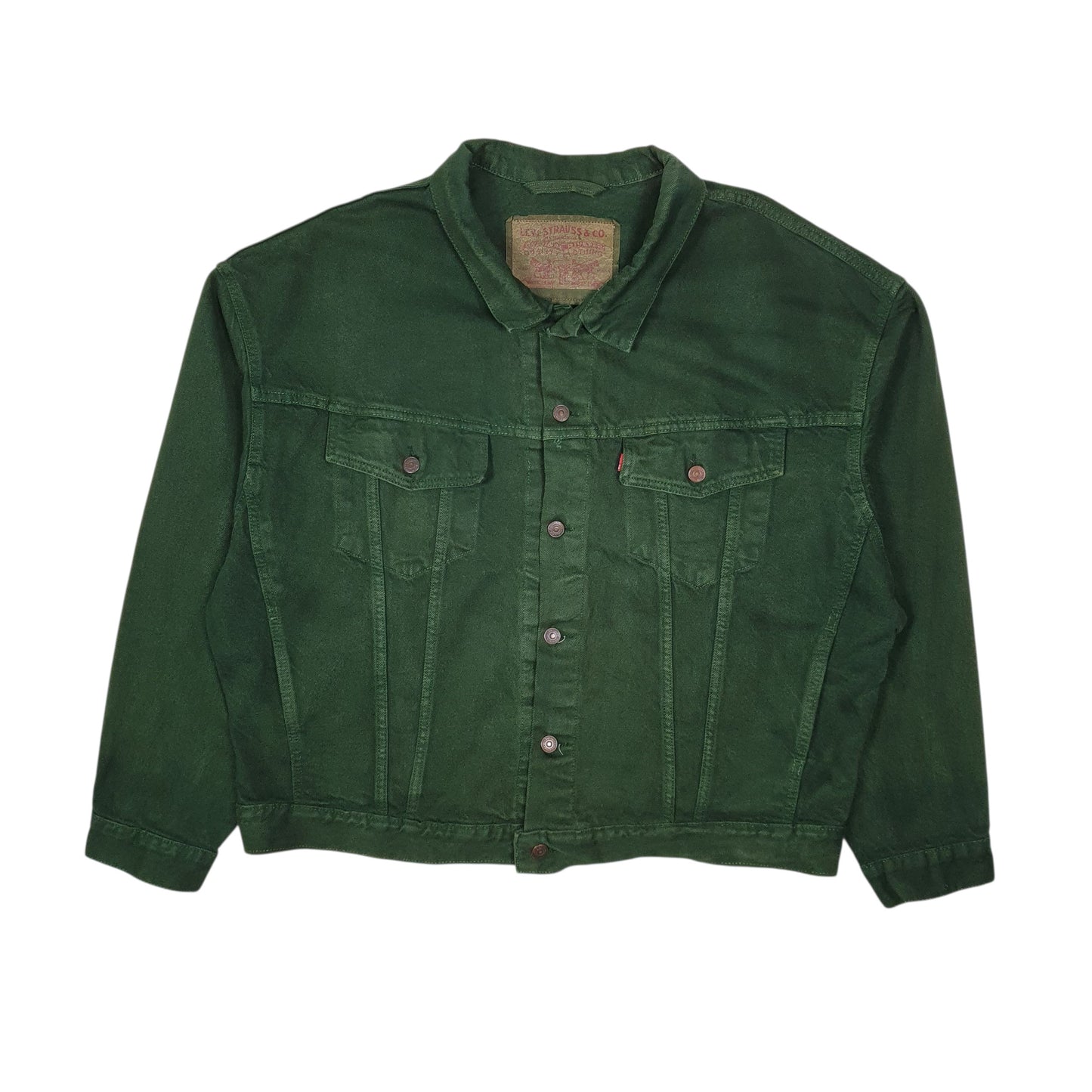 Mens Green Levis Vintage 1990s Type 3 Trucker Made In USA Full Zip Coat