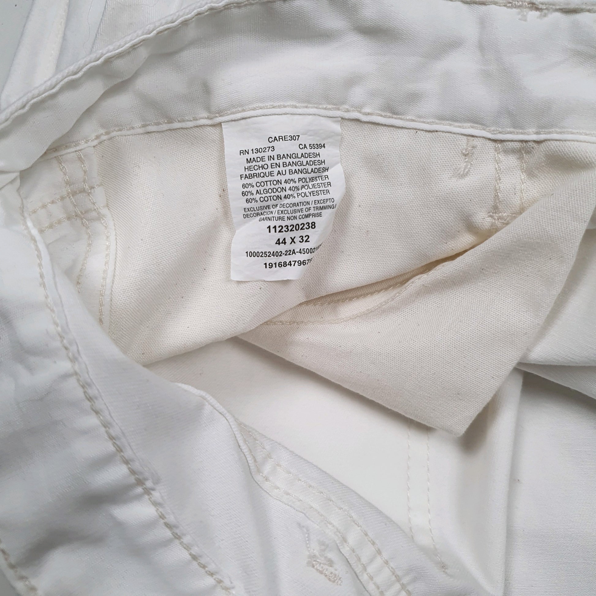 Mens White Wrangler  Full Zip Trousers