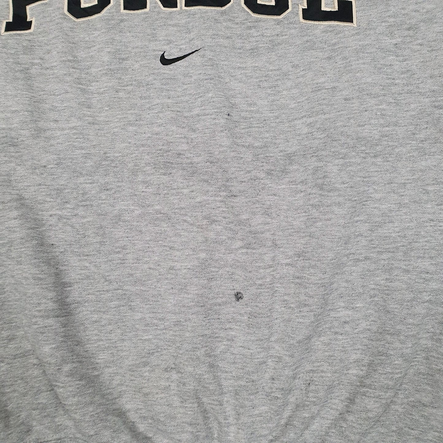Mens Grey Nike Team Vintage 2000s Purdue Crewneck Jumper