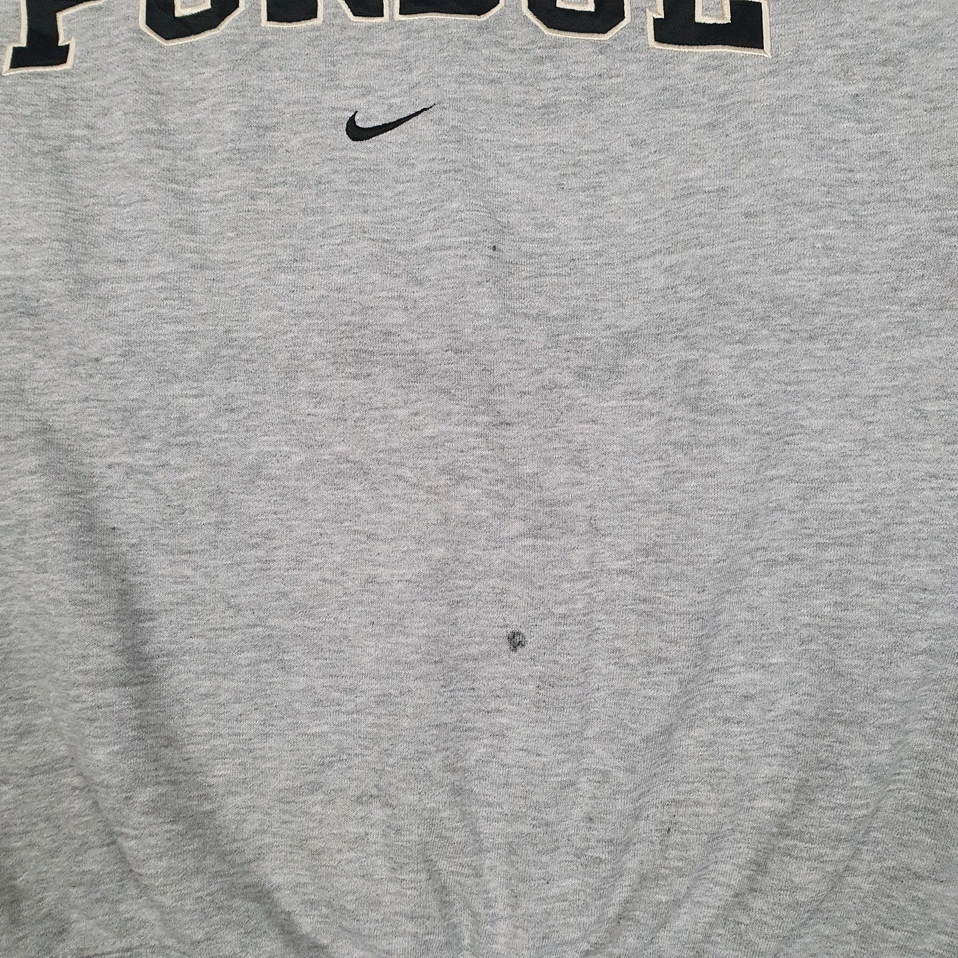 Mens Grey Nike Team Vintage 2000s Purdue Crewneck Jumper