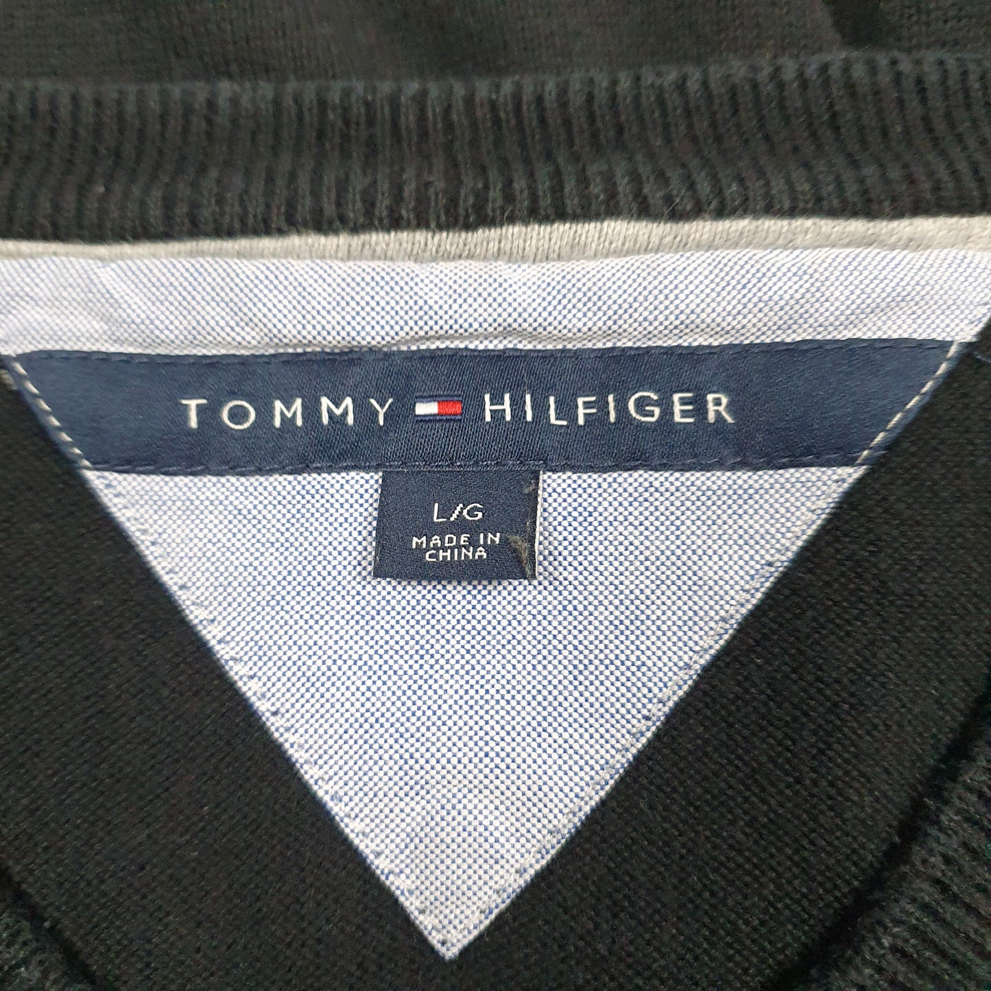 Mens Black Tommy Hilfiger Lightweight Vest Jumper