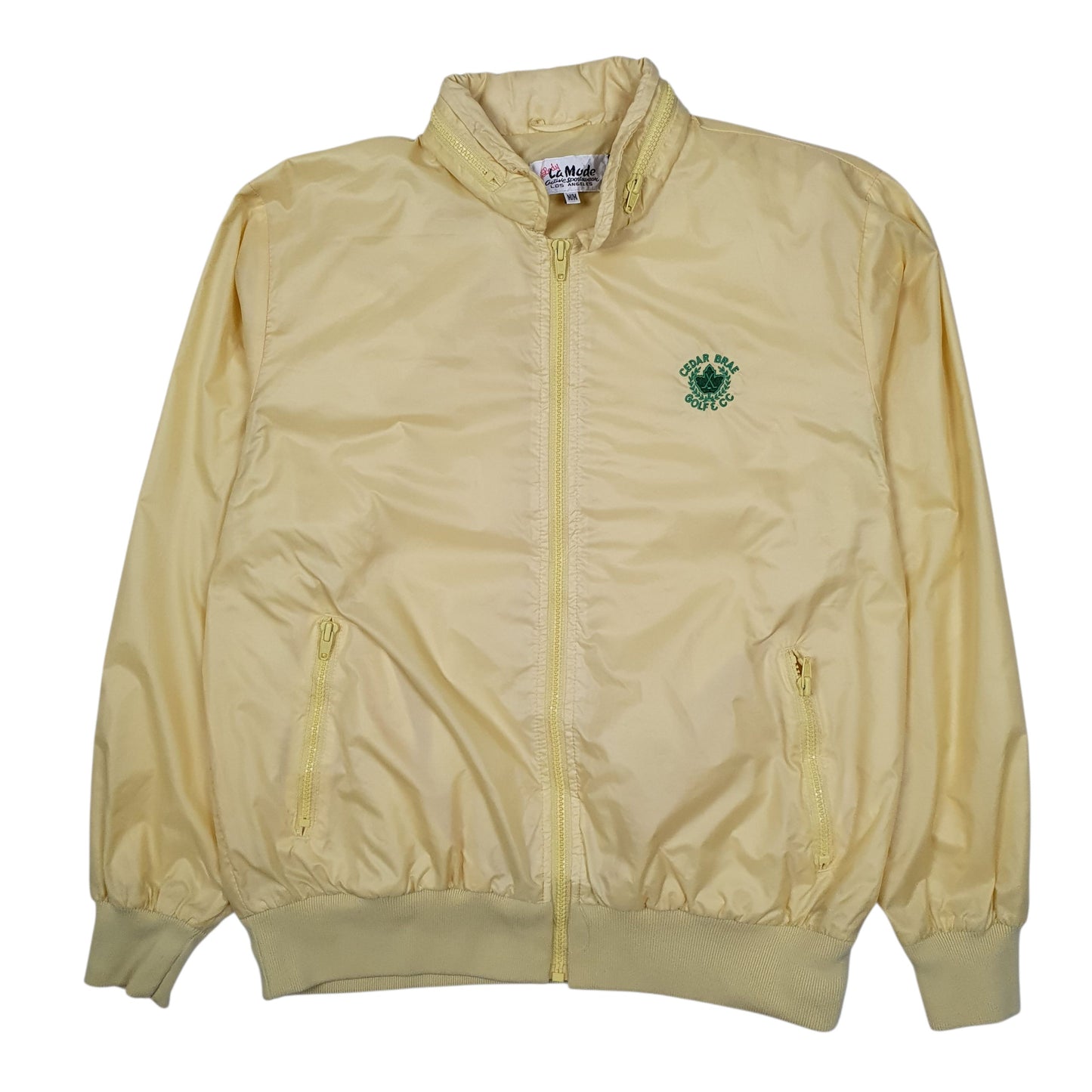 Womens Yellow La Mode Vintage 80s 90s Golf Hoodie Coat