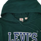 Mens Green Levis Spellout Hoodie Jumper