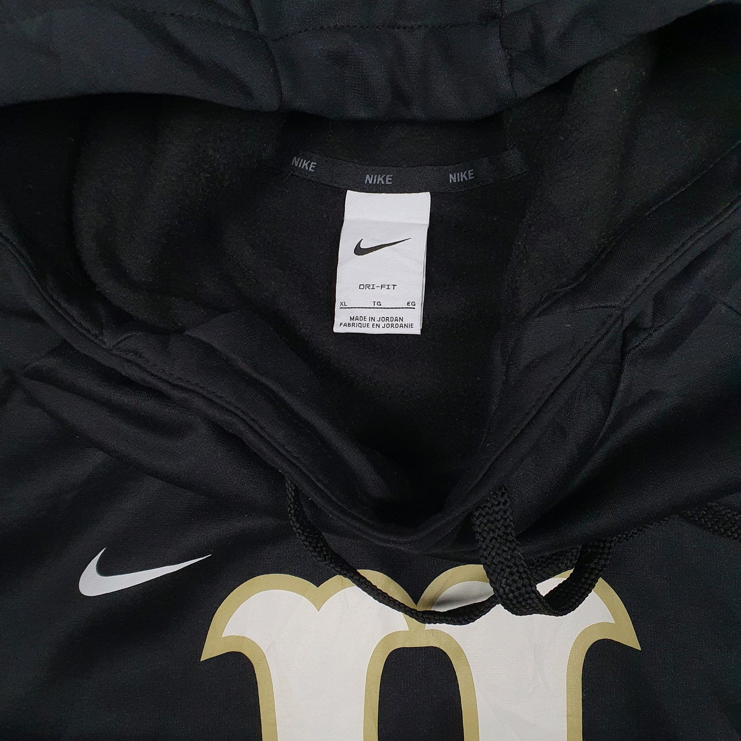 Mens Black Nike Hood Athletics Dri Fit Hoodie Jumper