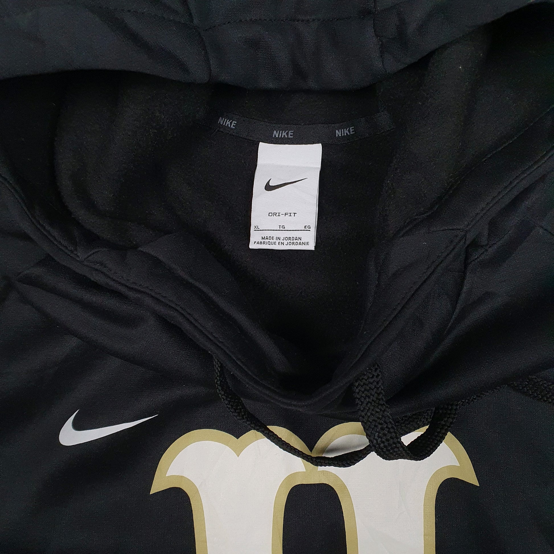 Mens Black Nike Hood Athletics Dri Fit Hoodie Jumper