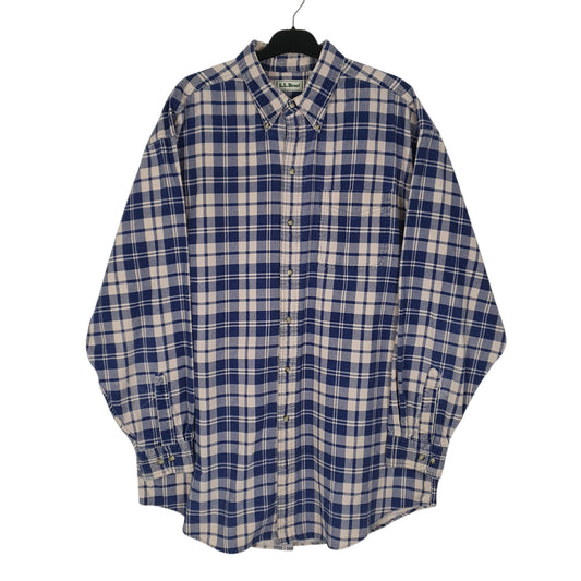 Mens Blue L.L.Bean Vintage 00s Thick Corduroy Long Sleeve Shirt