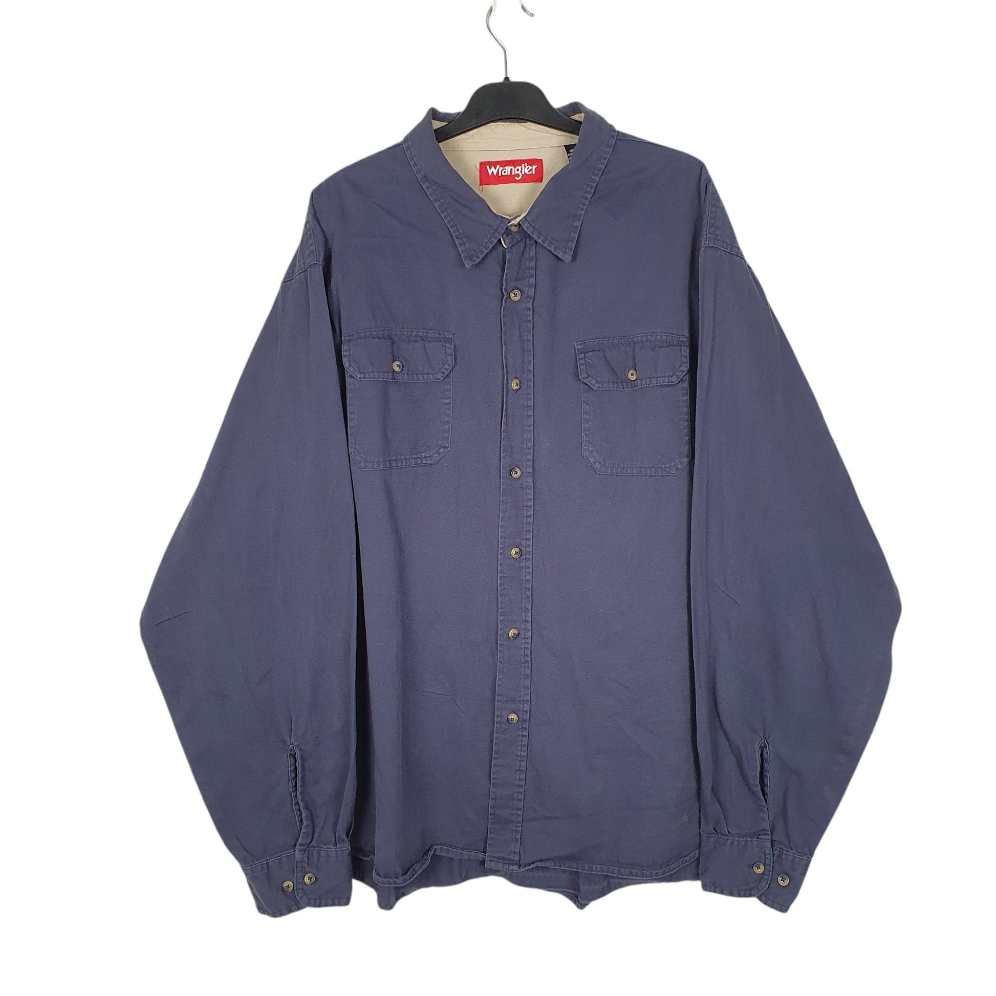 Mens Navy Wrangler  Long Sleeve Shirt