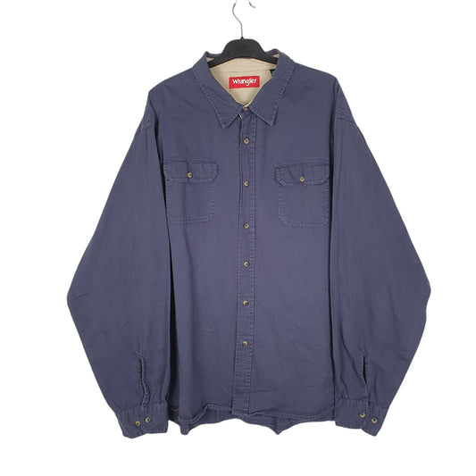 Mens Navy Wrangler  Long Sleeve Shirt