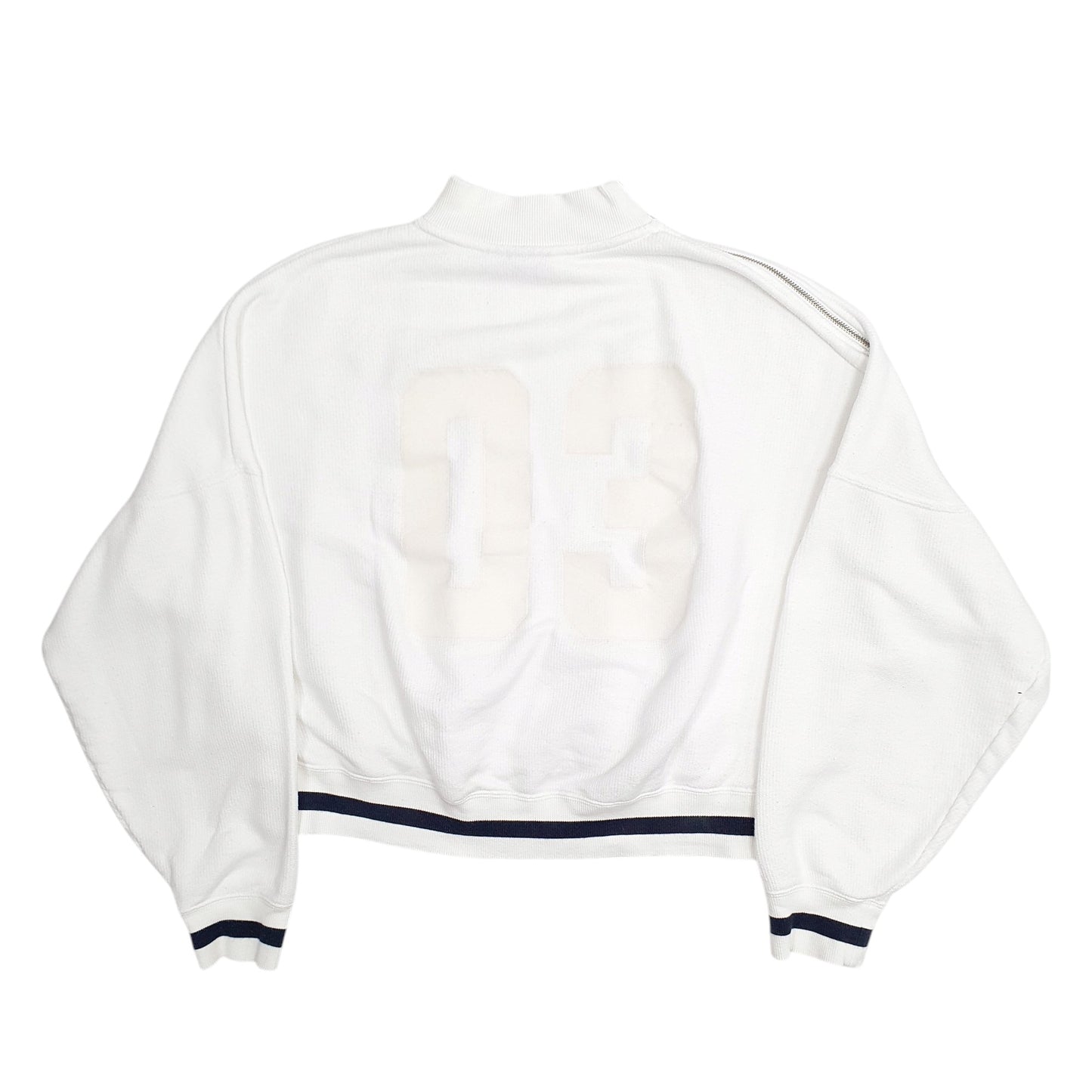 Mens White Adidas Cropped Crewneck Jumper