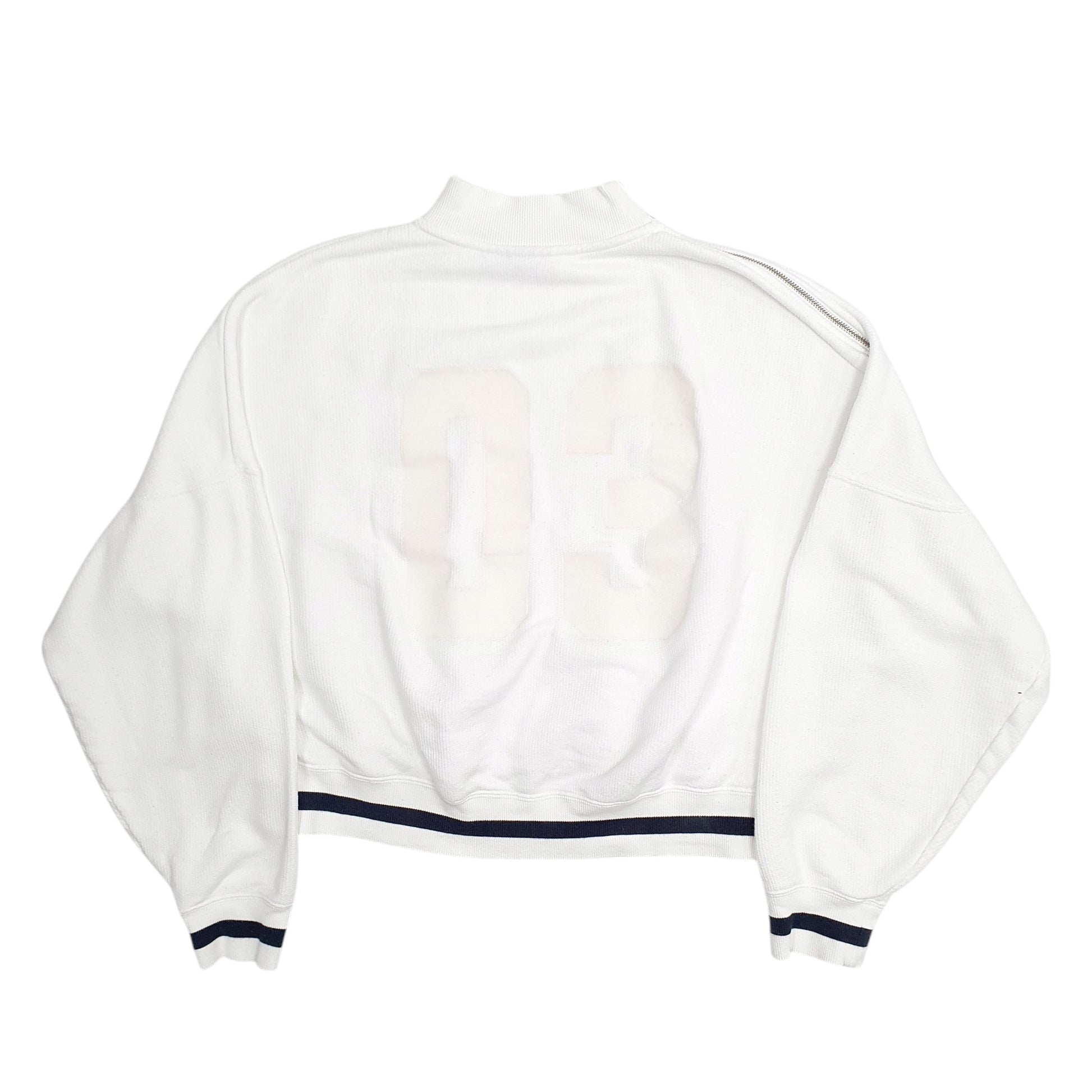 Mens White Adidas Cropped Crewneck Jumper