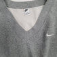Womens Grey Nike Loose Fit Baggy V Neck Jumper