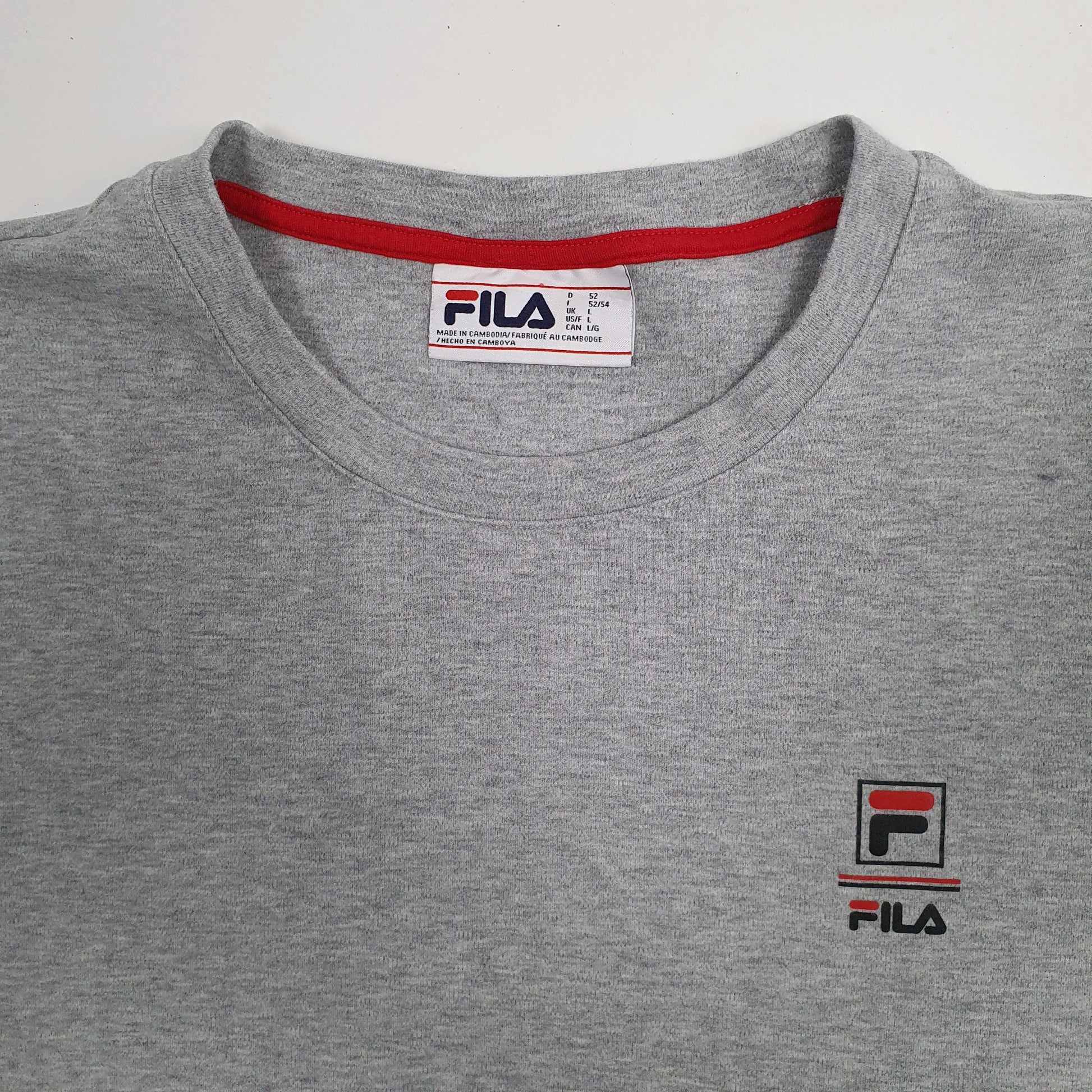 Mens Grey Fila  Crewneck Jumper