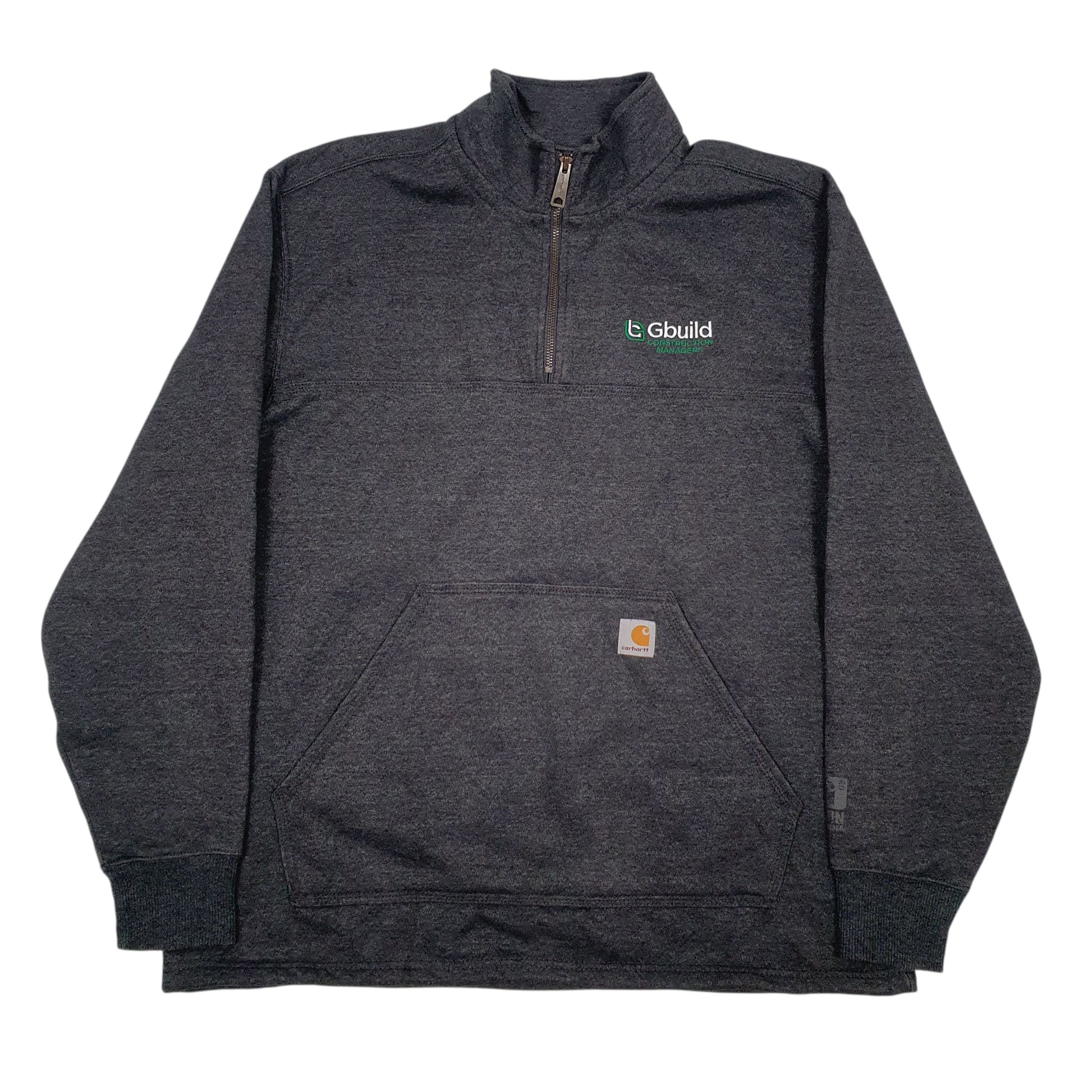 Mens Grey Carhartt Original Fit Quarter Zip Jumper