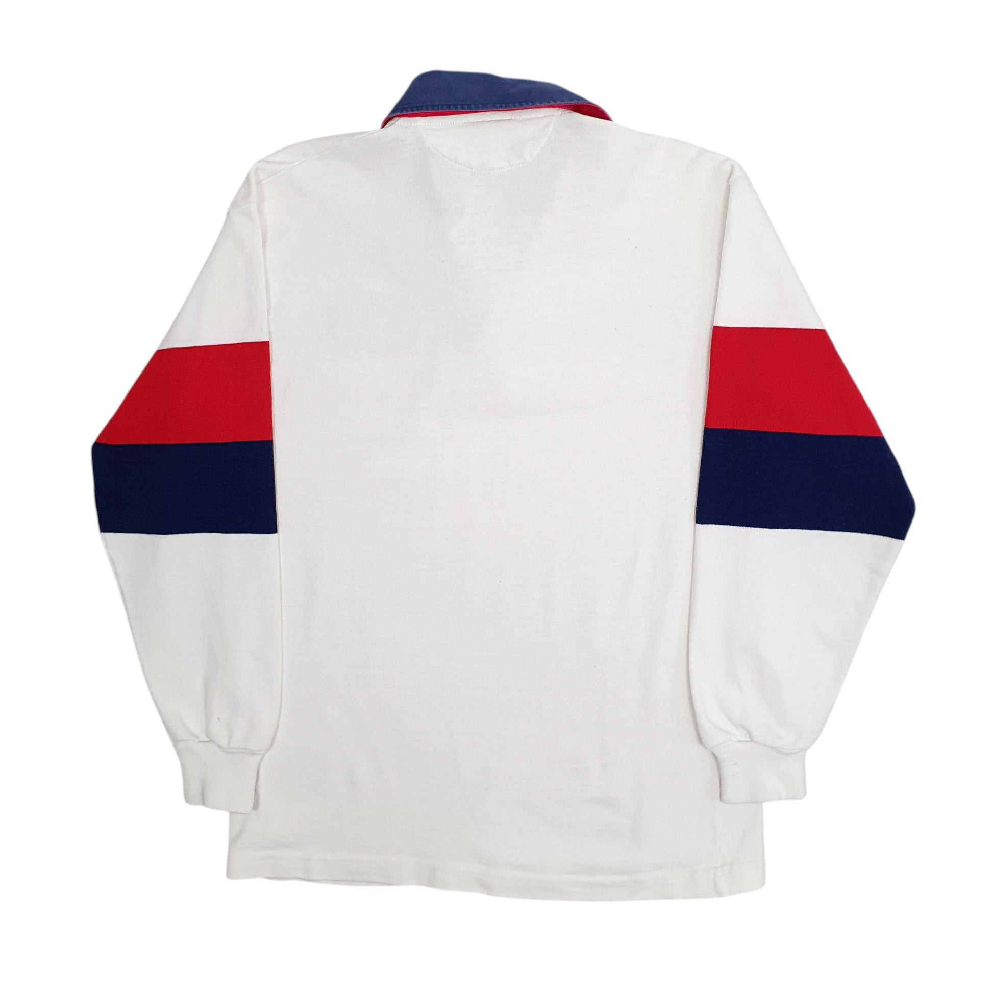 Mens White Barbarian Rugby Quarter Zip Polo Shirt