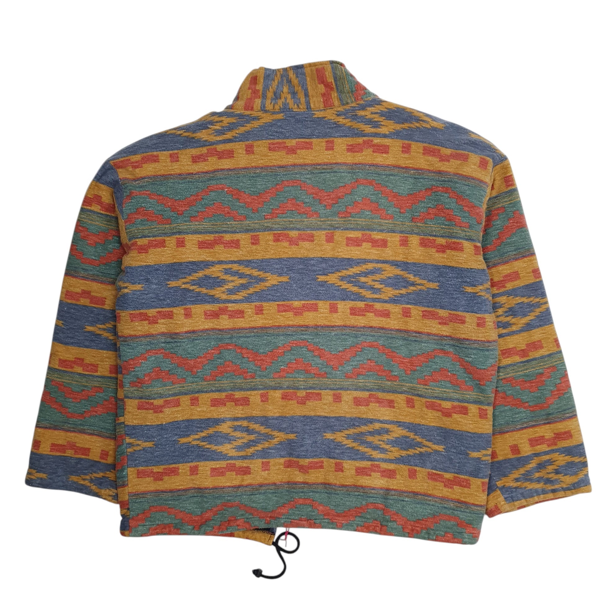 Mens Blue Texsana Fashion Vintage 90s Aztec Windbreaker  Coat